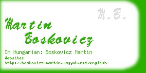 martin boskovicz business card